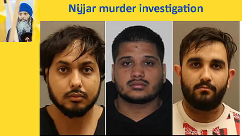 hree Indian nationals – (L-R) Karanpreet Singh, Kamalpreet Singh, and Karan Brar – were arrested by Canadian police in the killing of Hardeep Singh Nijjar.