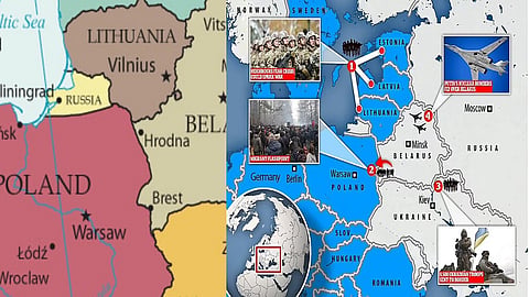 Map: Poland's border with Russia and Belarus