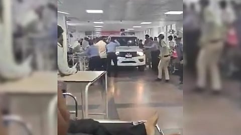 Police save paramedic accused of molestation from protesters, drive car through Rishikesh AIIMS waiting area