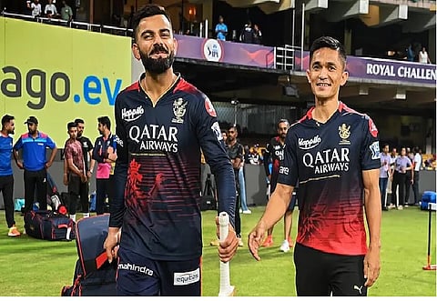 Virat Kohli (L) , Sunil Chhetri (R)
