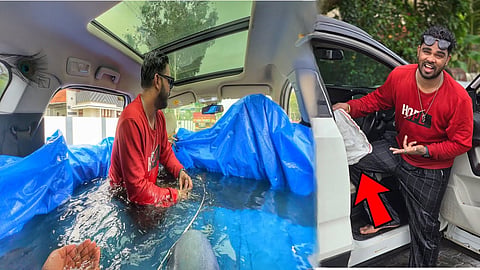 Keralite YouTuber held for setting up swimming pool inside moving car   