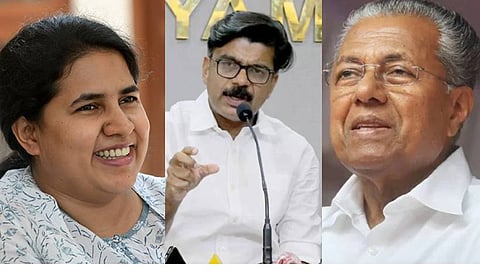 Veena Vijayan, Mathew Kuzhalnadan and Kerala CM P Vijayan