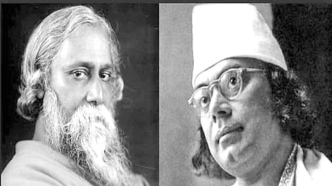 Nobel Laureate Rabindranath Tagore and Bangladesh's national poet Kazi Nazrul Islam.