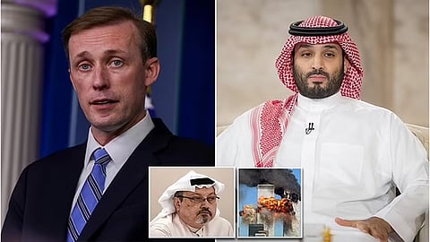 US national security adviser Jake Sullivan and Saudi Arabia's Crown Prince Mohammed bin Salman