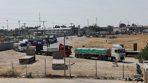 Aid trucks to Gaza from Egypt