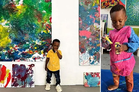 A Ghana toddler sets a world record as the youngest male artist. His mom says he just loves colors   
