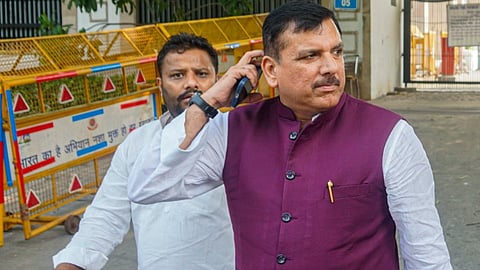 AAP leader Sanjay Singh MP in Parliament premises on Wednesday, June 26, 2024.