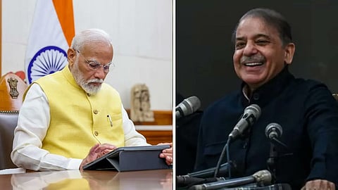 PM Narendra Modi and Pak PM Shehbaz Sharif