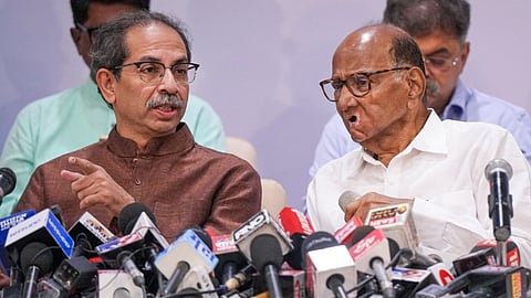 NCP chief Sharad Pawar and Shiv Sena (UBT) chief Uddhav Thackeray 