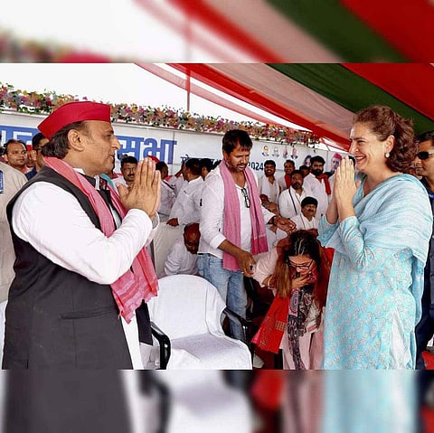 Priyanka Gandhi thanks SP leadership for INDIA bloc's 'historic' performance in UP    	 
