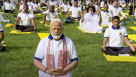 PM Narendra Modi during yoga