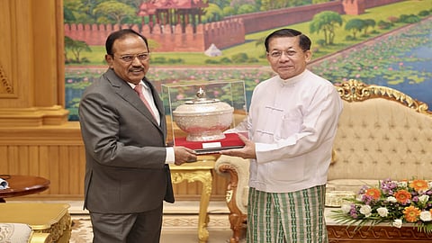 National Security Advisor Ajit Doval and Myanmar Prime Minister Senior General Min Aung Hlain