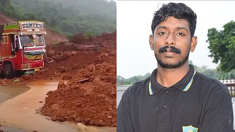 Arjun, a lorry driver who has been missing for four days after his truck was caught in a massive landslide in a village in Karnataka, 