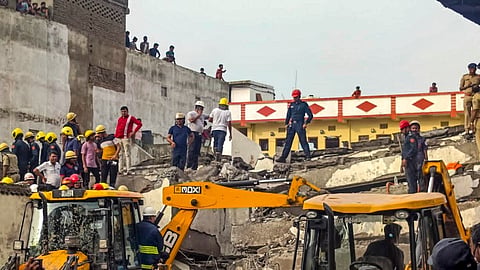 building collapse, in Surat district, Saturday, July 6, 2024.