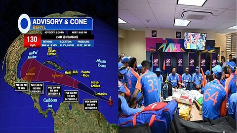 Team India is awaiting at Barbdos to fly home