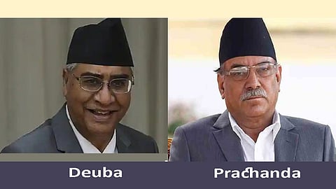 Nepali Congress President Sher Bahadur Deuba and PM Pushpa Kamal Dahal 'Prachanda'
