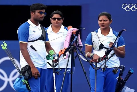 The Indian mixed archery team of Ankita Bhakat and Dhiraj Bommadevara 