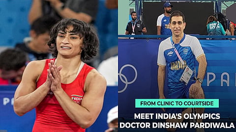 Wrestler Vinesh Phogat and India's Chief Medical Officer at the Paris Olympics, Dr Dinshaw Pardiwala