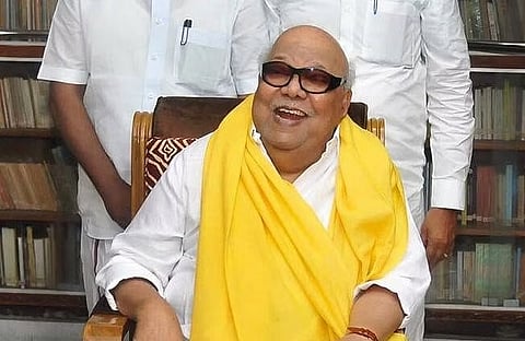  Late DMK president and former Tamil Nadu Chief Minister M Karunanidhi