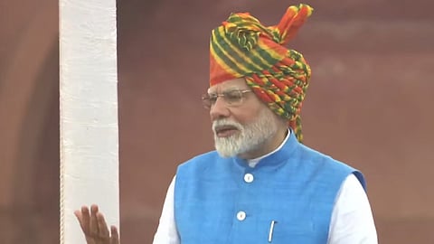 PM Narendra Modi on the 78th Independence Day celebrations at the Red Fort.