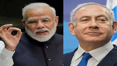 PM Narendra Modi with his Israeli counterpart Benjamin Netanyahu 