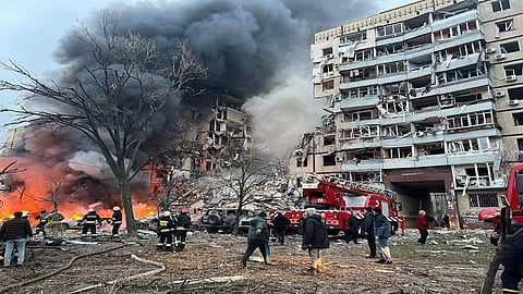 Russian attack in central region of Ukraine