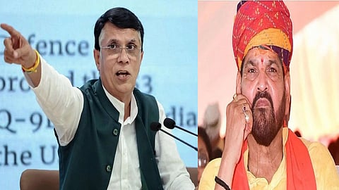 Congress leader Pawan Khera and BJP MP Brij Bhushan Sharan Singh