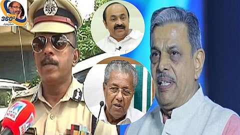 Congress allegation against Kerala CM P Vijayan: Controversial ADGP's meeting with RSS leader Dattatreya (R)