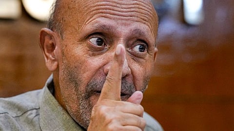 Lok Sabha MP from Baramulla Sheikh Abdul Rashid, popularly known as Engineer Rashid, addresses a press conference at the Press Club of India (PCI), in New Delhi, Wednesday, Sept. 11, 2024. 