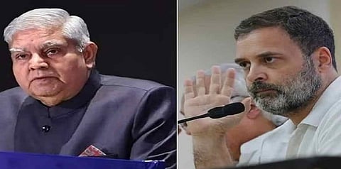  Vice President Jagdeep Dhankhar  (L) and Congress leader Rahul Gandhi (R)