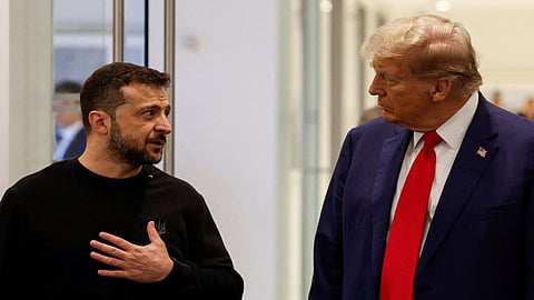 Ukrainian President Volodymyr Zelenskyy with Donald Trump