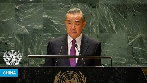 China's foreign minister Wang Yi at UN General Assembly