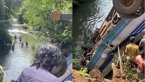 KSRTC bus accident near Thiruvambady, Kozhikode, Kerala 