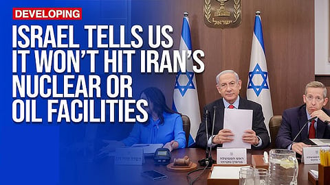 Israel won't strike Iranian nuclear or oil sites
