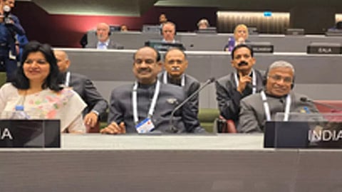 Lok Sabha Speaker Om Birla attends the meeting  the leaders of world parliaments in Geneva