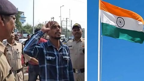 On HC direction, man salutes tricolour 21 times with 'Bharat Mata ki jai' slogan at police station   