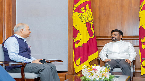 Sri Lankan President Anura Kumara Dissanayake and Indian High Commissioner Santosh Jha