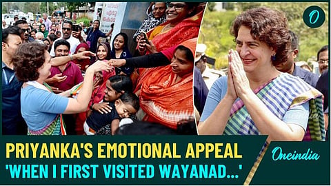 Priyanka Gandhi during election work in Wayanad Lok Sabha by-poll