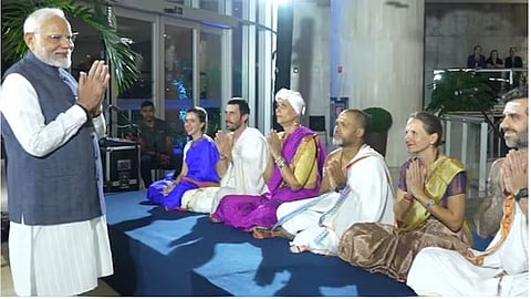 PM Narendra Modi is being welcomed by Indian community  in Brazil