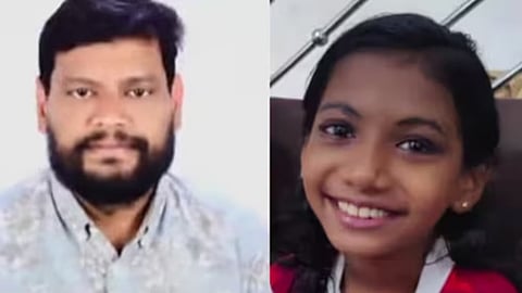  The accused Lajil (L),   nine-year-old Drishana (R) who remains in a coma,