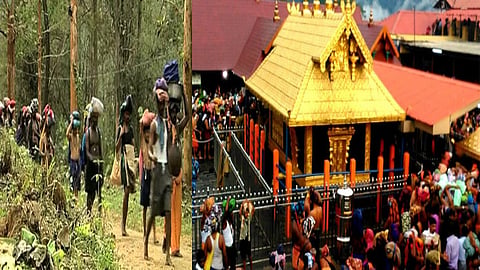 Devotees are trekking to reach Sabarimala Lord Ayyappa temple