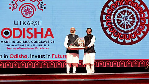 PM Narendra Modi during the inauguration of the 'Utkarsh Odisha, Make in Odisha Conclave'