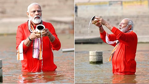 PM Narendra Modi at the Maha Kumbh Mela in Prayagraj