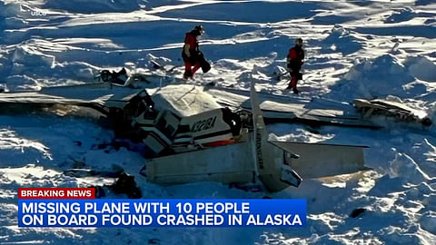 Missing commuter plane found crashed on Alaska sea ice and all 10 aboard died, authorities say 