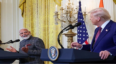 	Trump described Modi as a friend for a long time and said in reply to a question, "He is a much tougher negotiator than me, and he is a much better negotiator than me