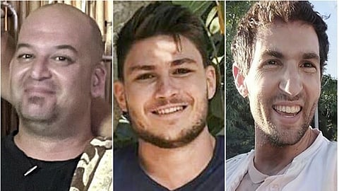 Israeli hostages, who were released  today  by Hamas