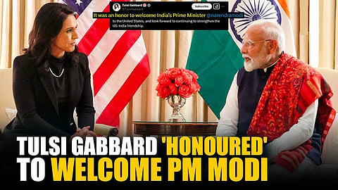 US Director of National Intelligence (DNI) Tulsi Gabbard with PM Narendra Modi