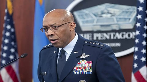 The outgoing chairman of the Joint Chiefs of Staff Air Force Gen. CQ Brown