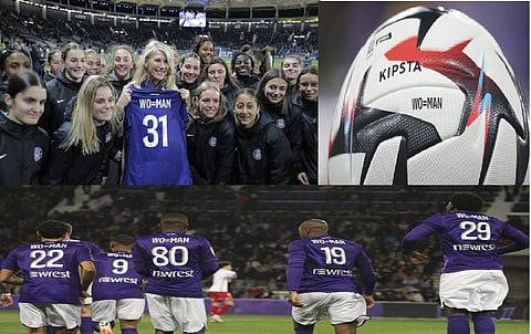  Every player in the top two divisions of men's soccer in France will have “WO=MAN” written on the back of their jerseys instead of their names this weekend.