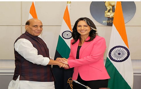 Tulsi Gabbard, Rajnath Singh hold talks; focus on expanding defence ties